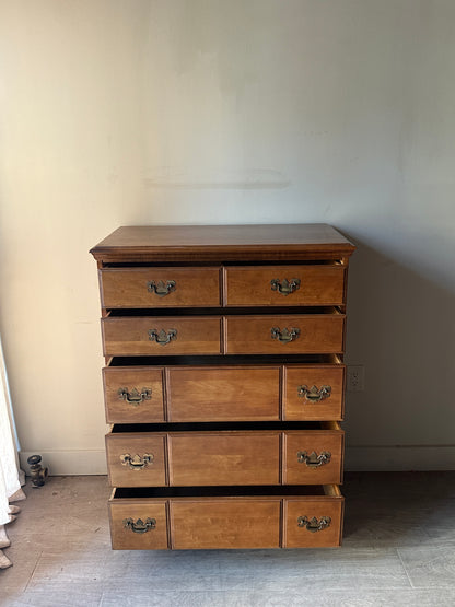 Cherry dresser with brass handles