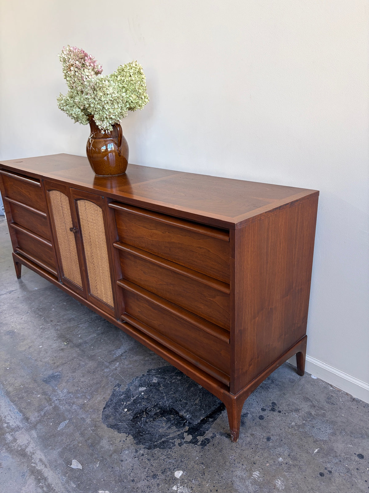 Lane Walnut Nine Drawer Dresser