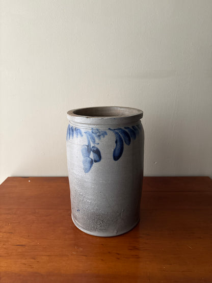 Cobalt-decorated stoneware crock