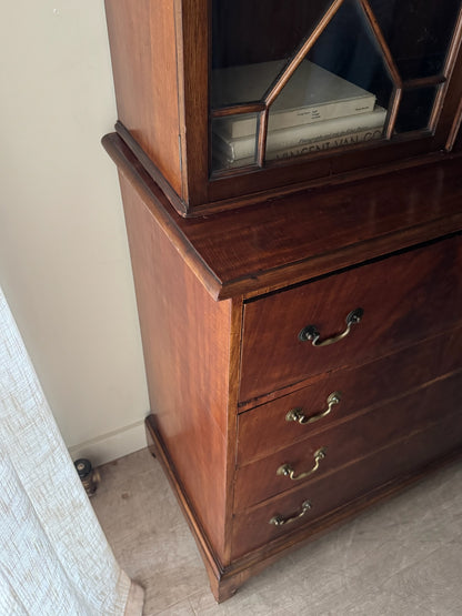 Mahogany secretary hutch