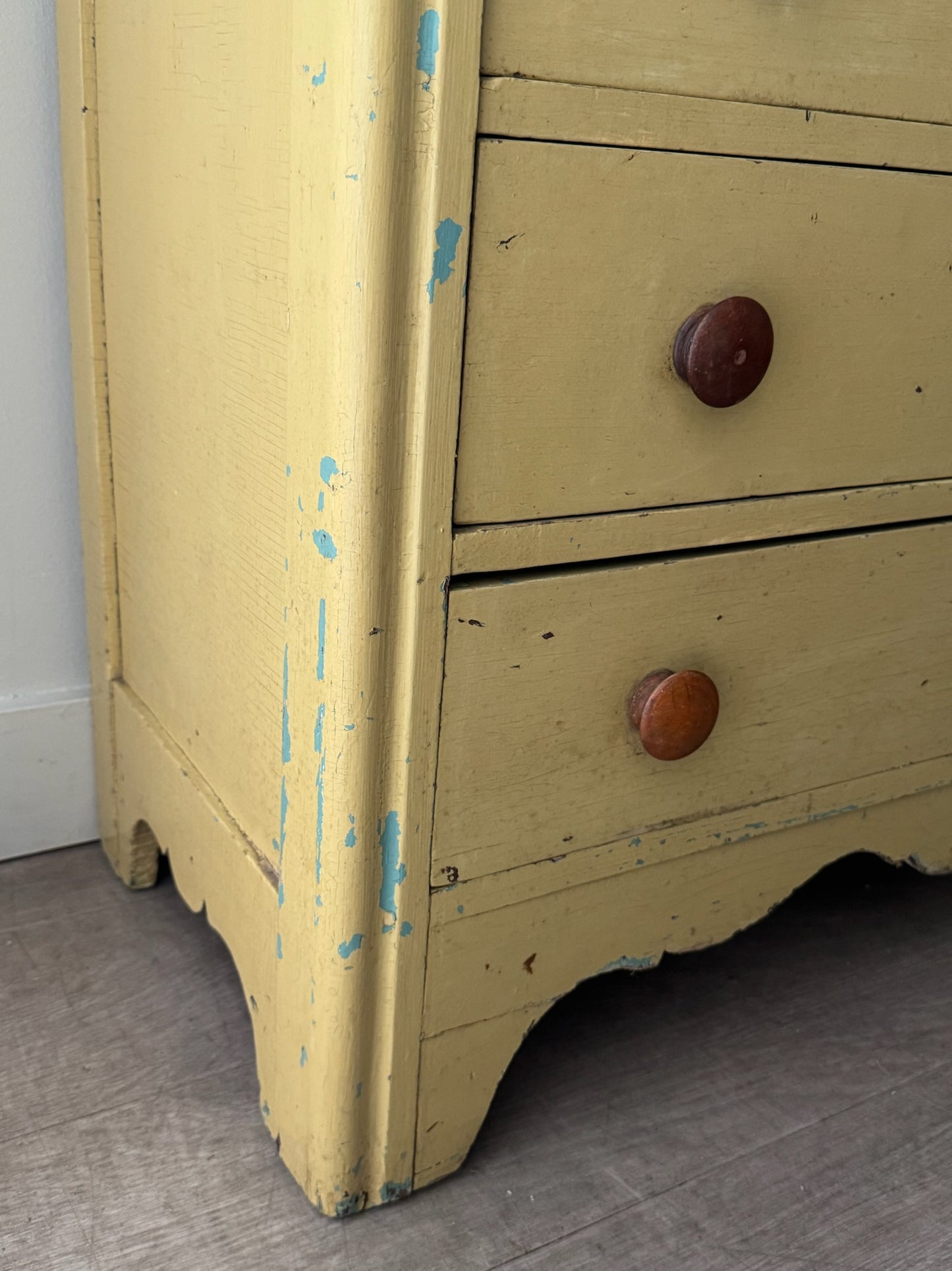 Yellow painted pine dresser