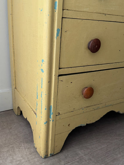 Yellow painted pine dresser