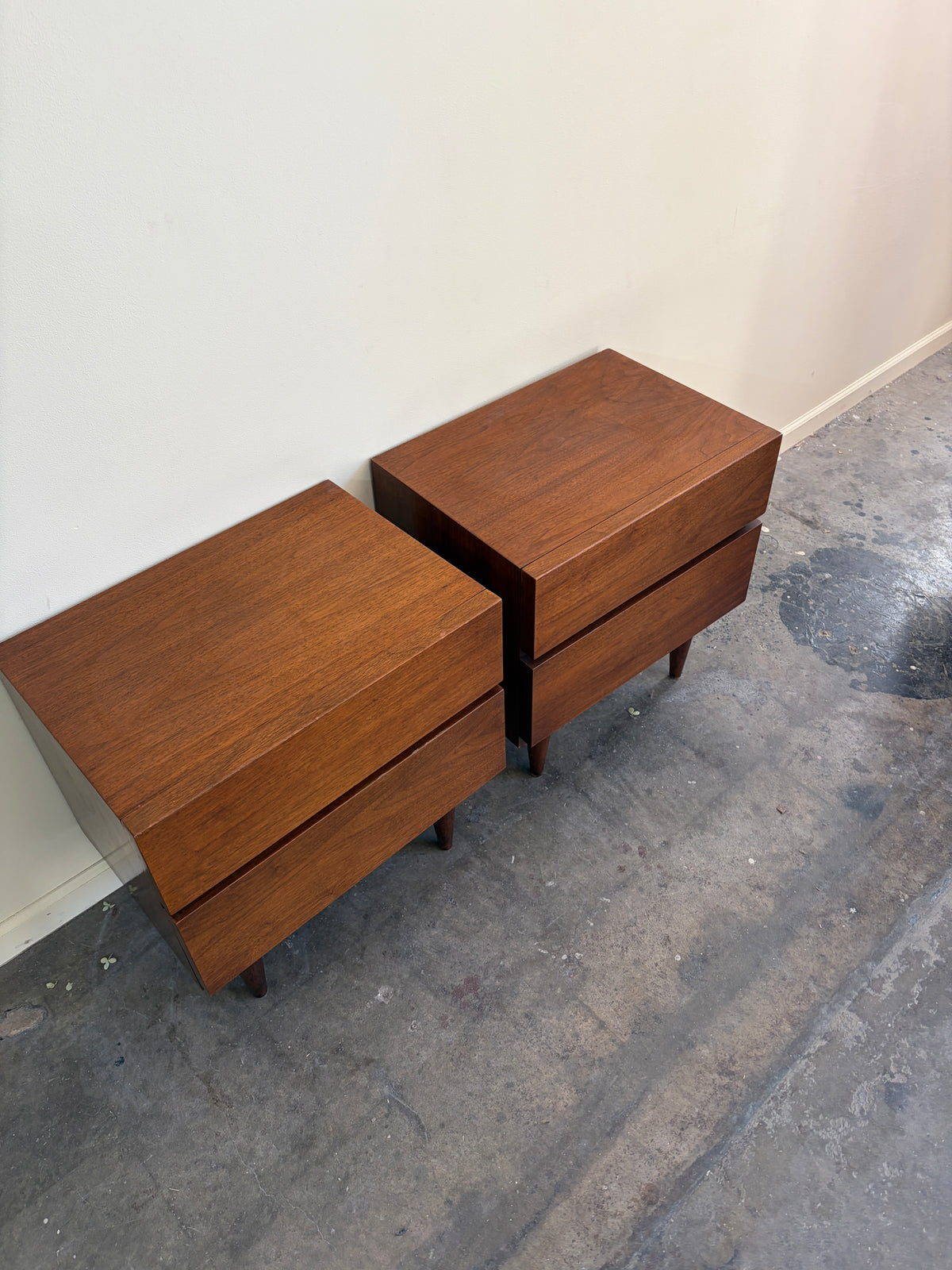 Pair of American of Martinsville MCM Walnut Nightstands