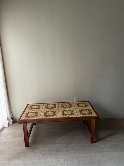 Danish rosewood and tile coffee table