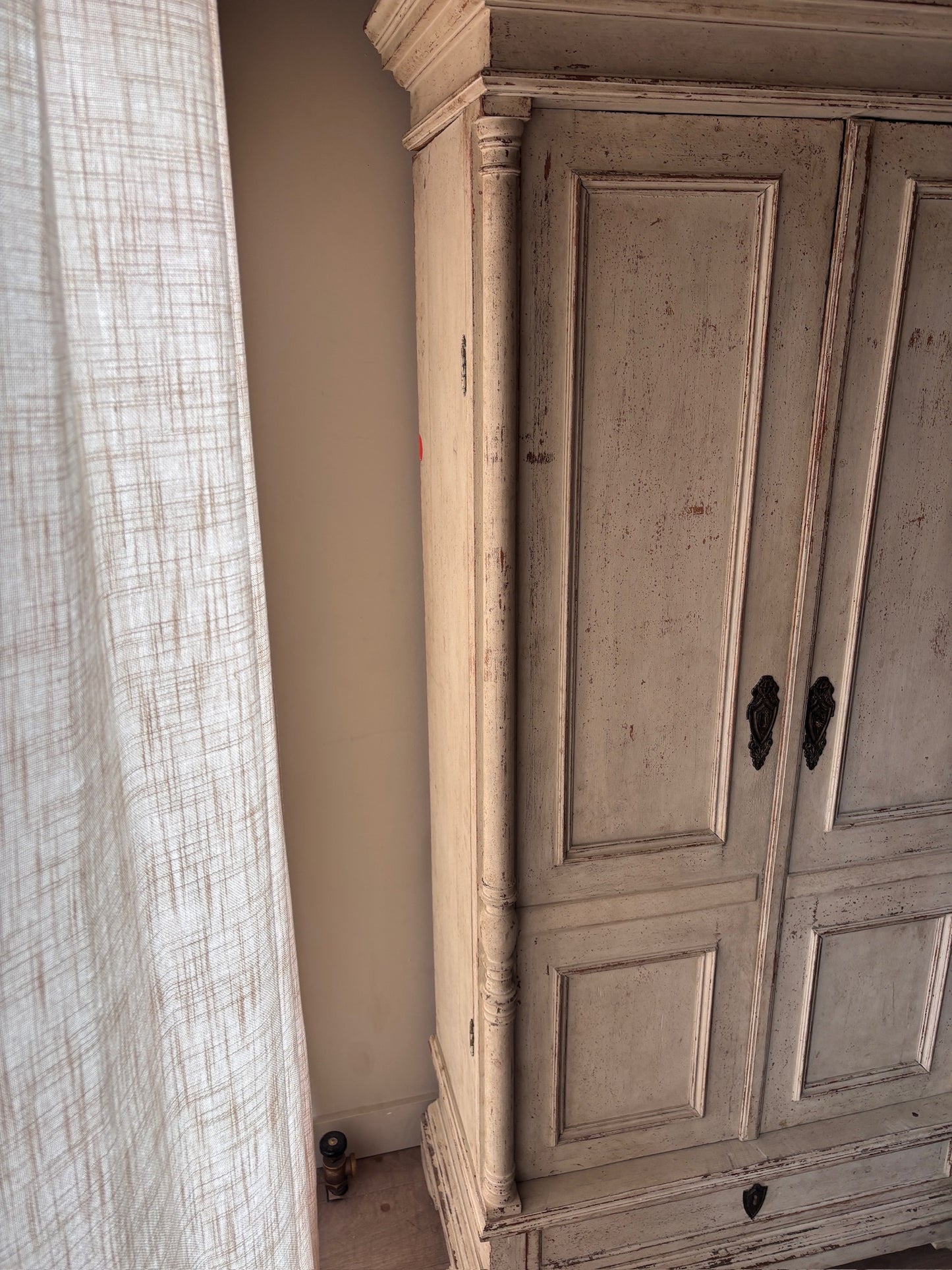 White painted pine armoire