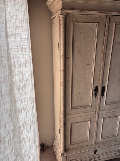 White painted pine armoire