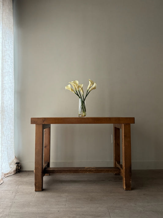 French pine trestle work table