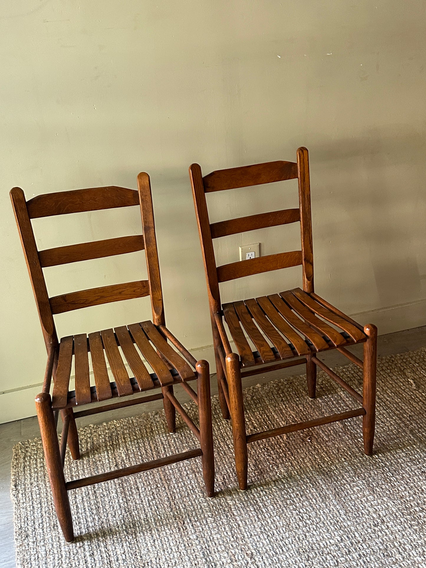 Pair of oak dining chairs