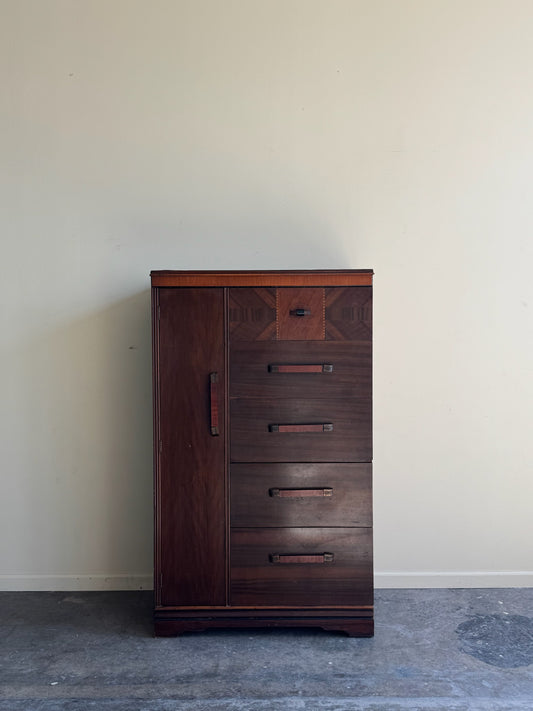 Deco walnut side-by-side dresser