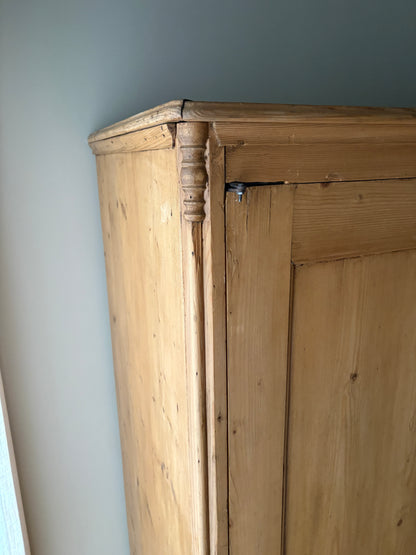 Gustavian waxed pine armoire
