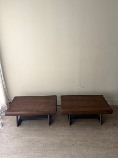 Walnut coffee tables. Sold individually.