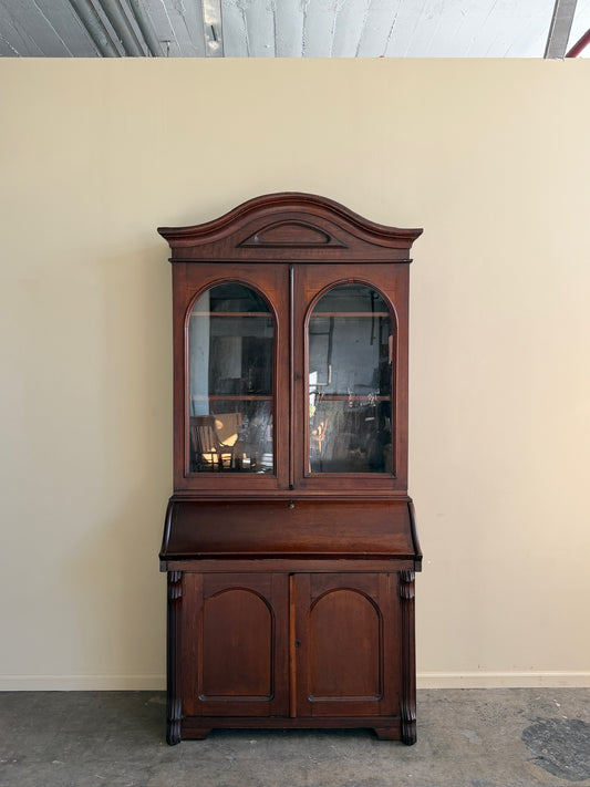 Victorian walnut 3 piece secretary hutch