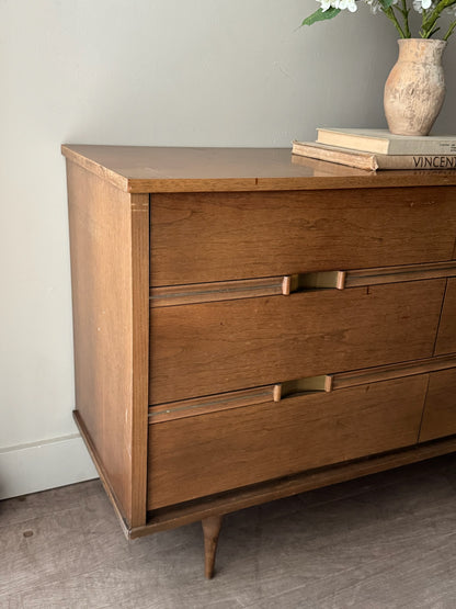 Walnut 6 drawer dresser