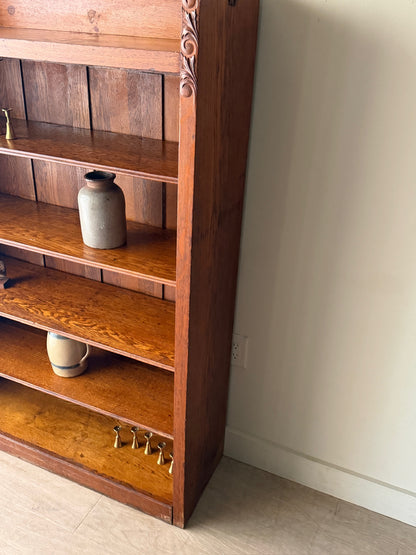 Golden oak bookcase