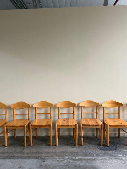 Rainer Daumillier pine dining chairs. Sold individually.