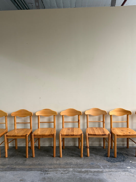 Rainer Daumillier pine dining chairs. Sold individually.