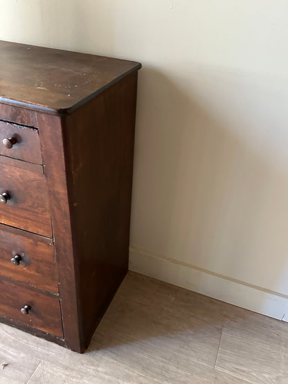 Dark pine 5 drawer dresser