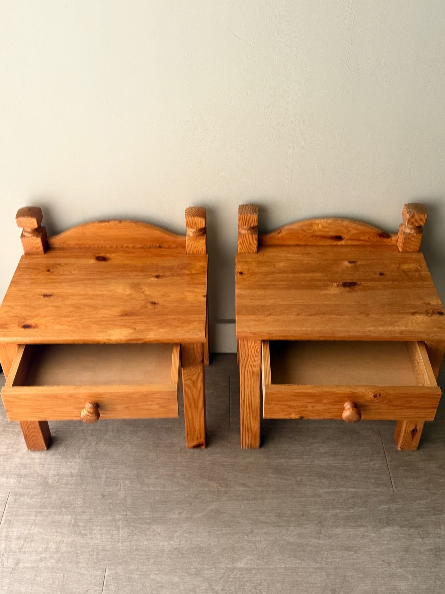 Pair of Swedish pine nightstands