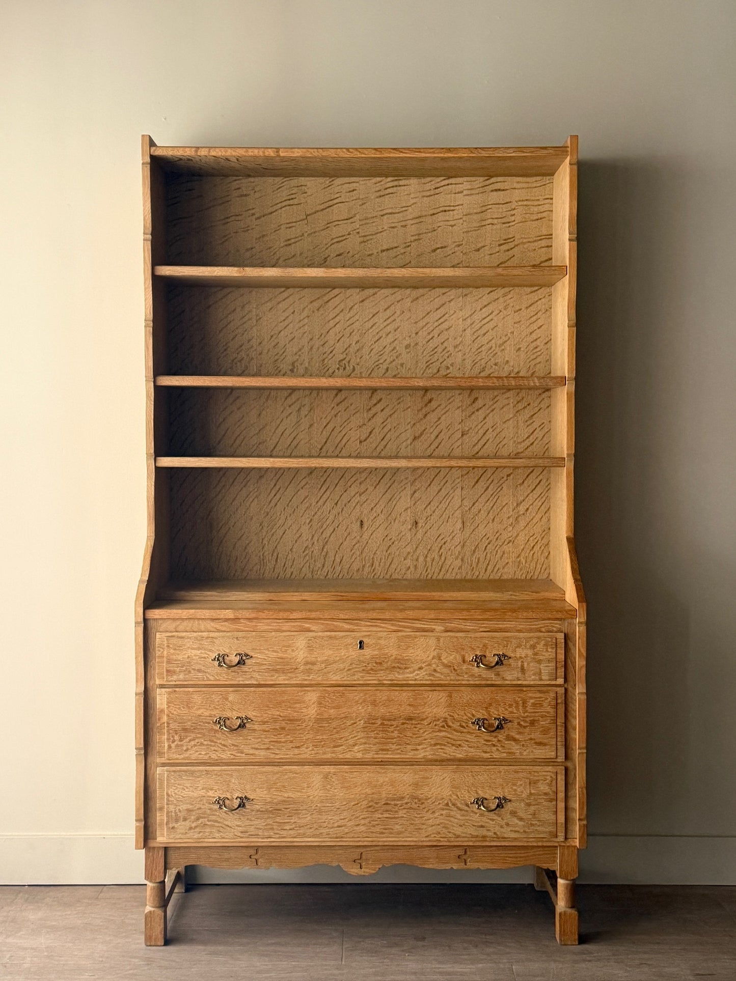 Danish oak secretary hutch