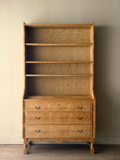 Danish oak secretary hutch