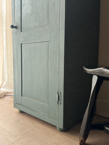 Blue painted pine cupboard
