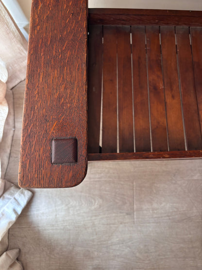 Arts & Crafts slatted bench