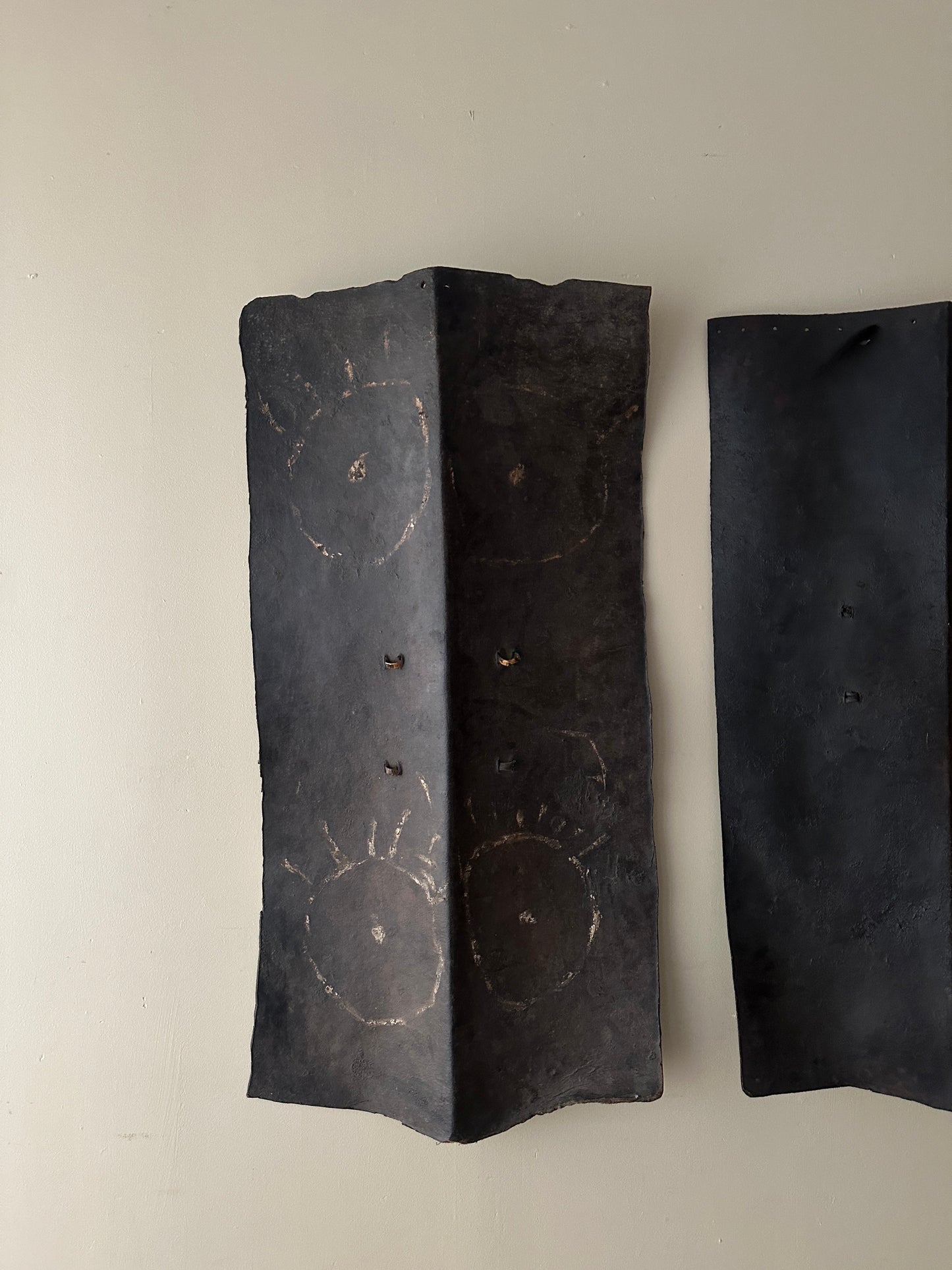 Naga tribal buffalo leather shield. (Right)