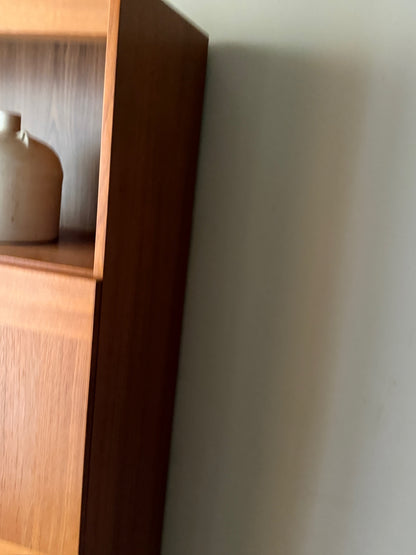 Danish teak bookcase with doors