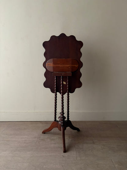 Victorian walnut tilt top side table