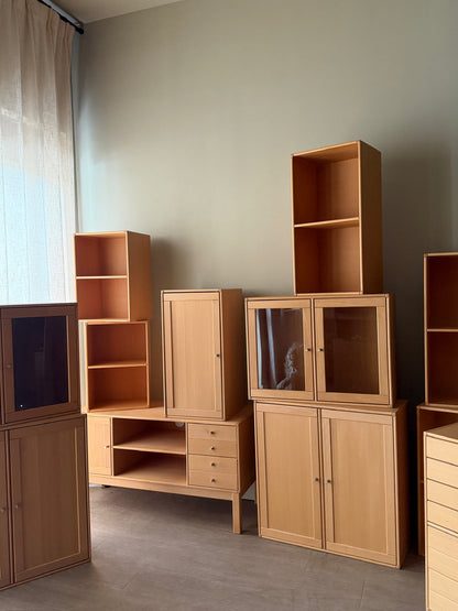 Caso “Rimme” Danish beech 12 piece modular wall unit