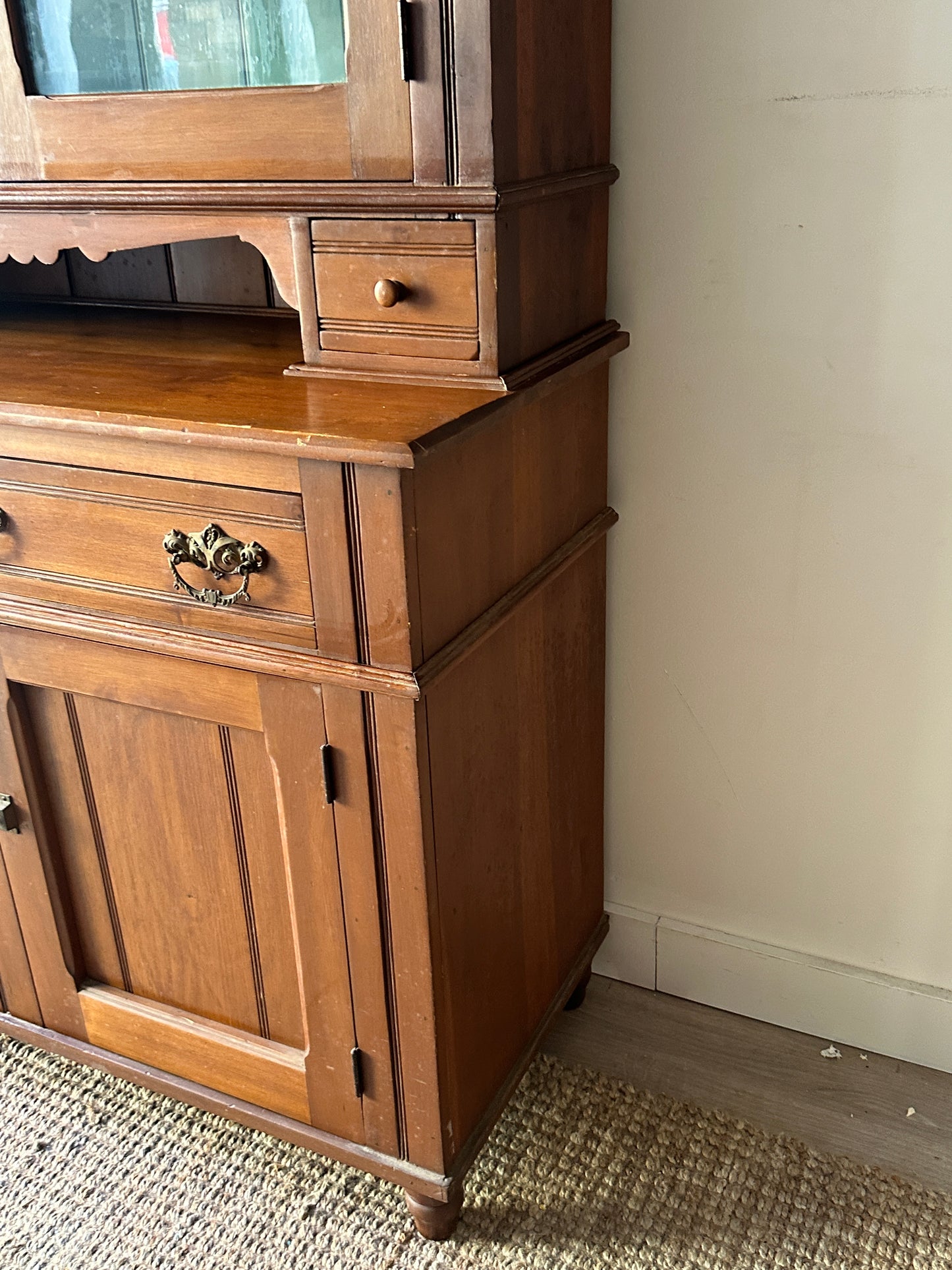Two piece step back hutch