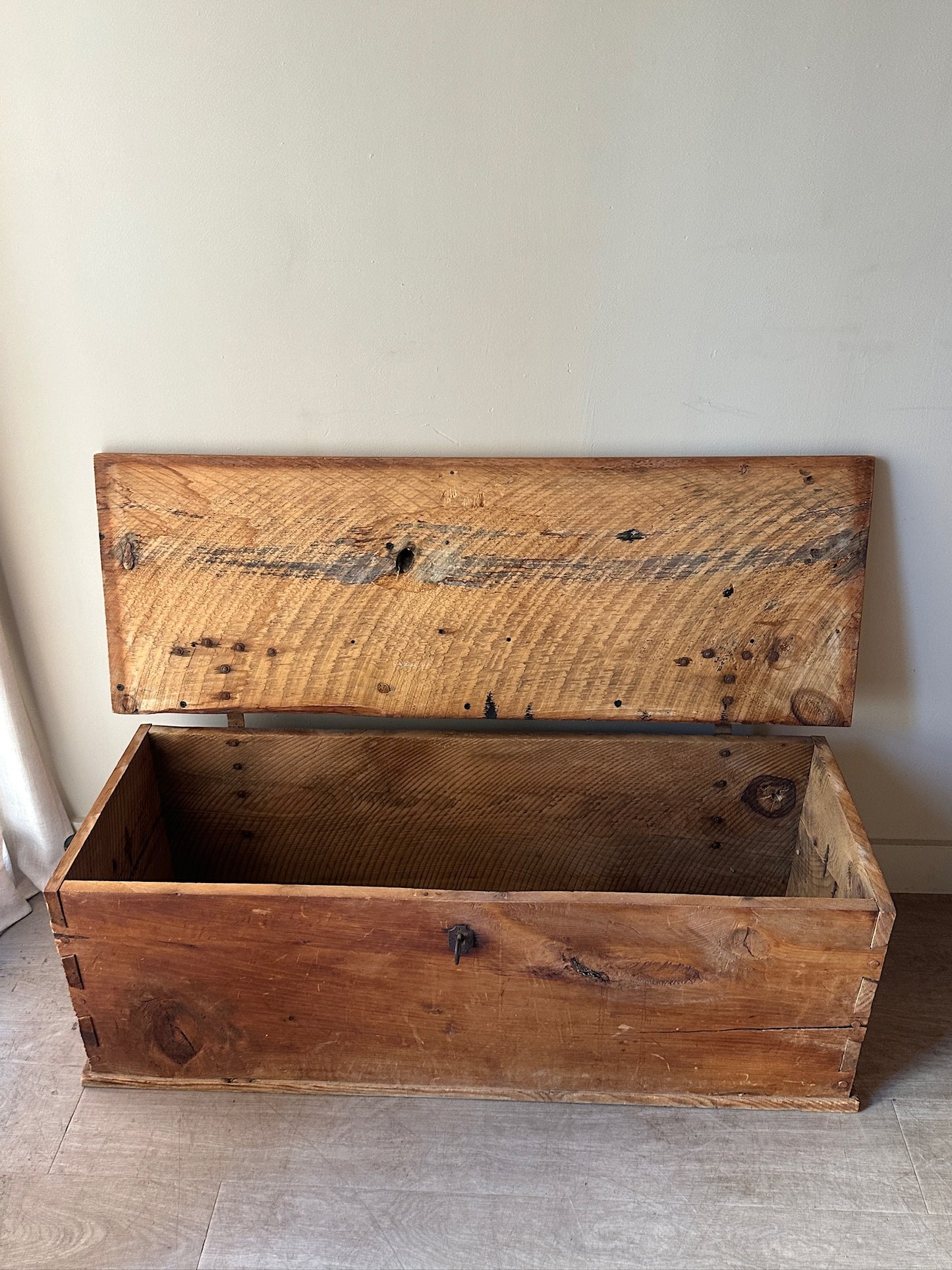 Spanish style chest with wrought iron hardware