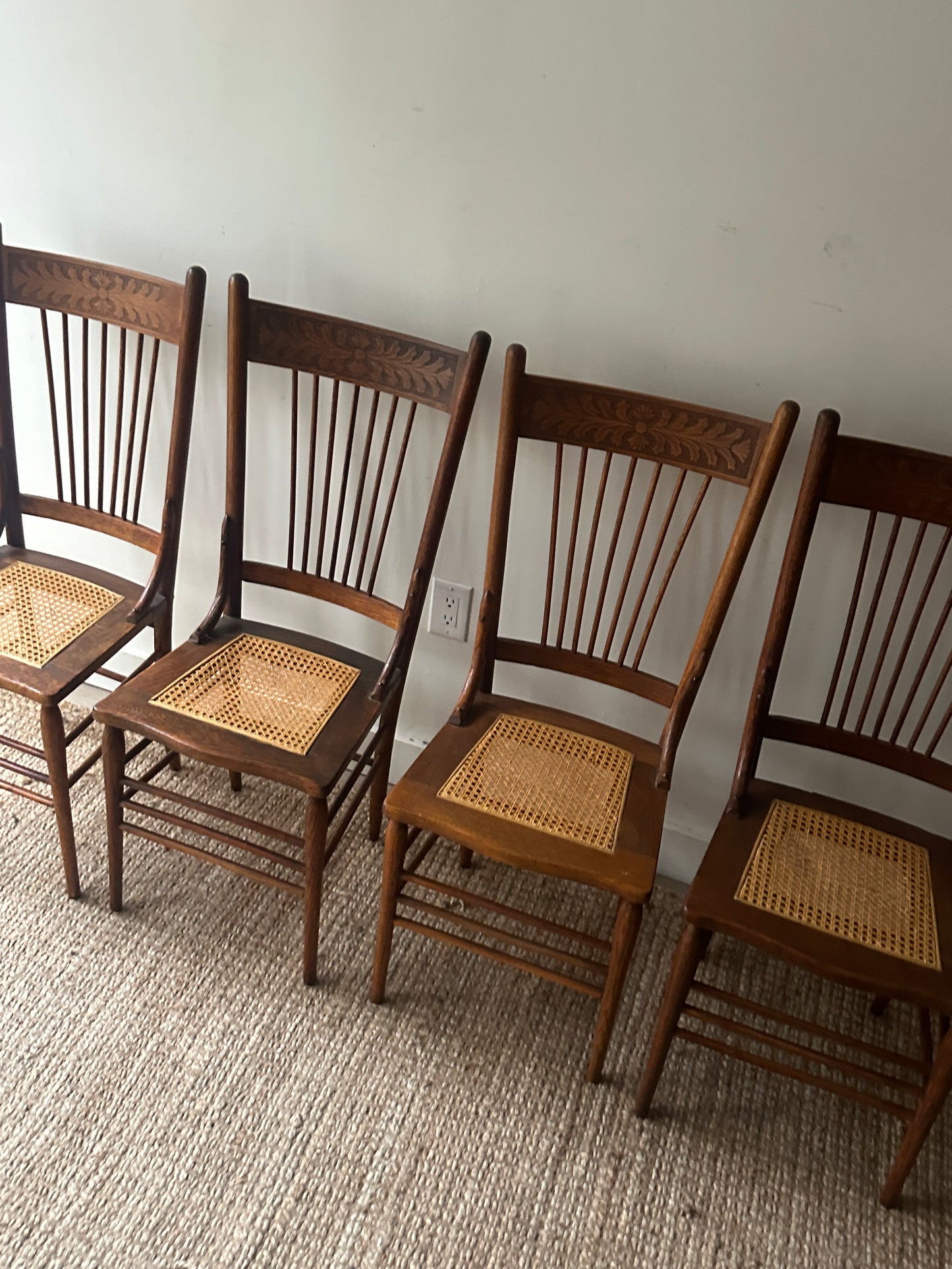 Victorian cane seat chairs. Sold individually.