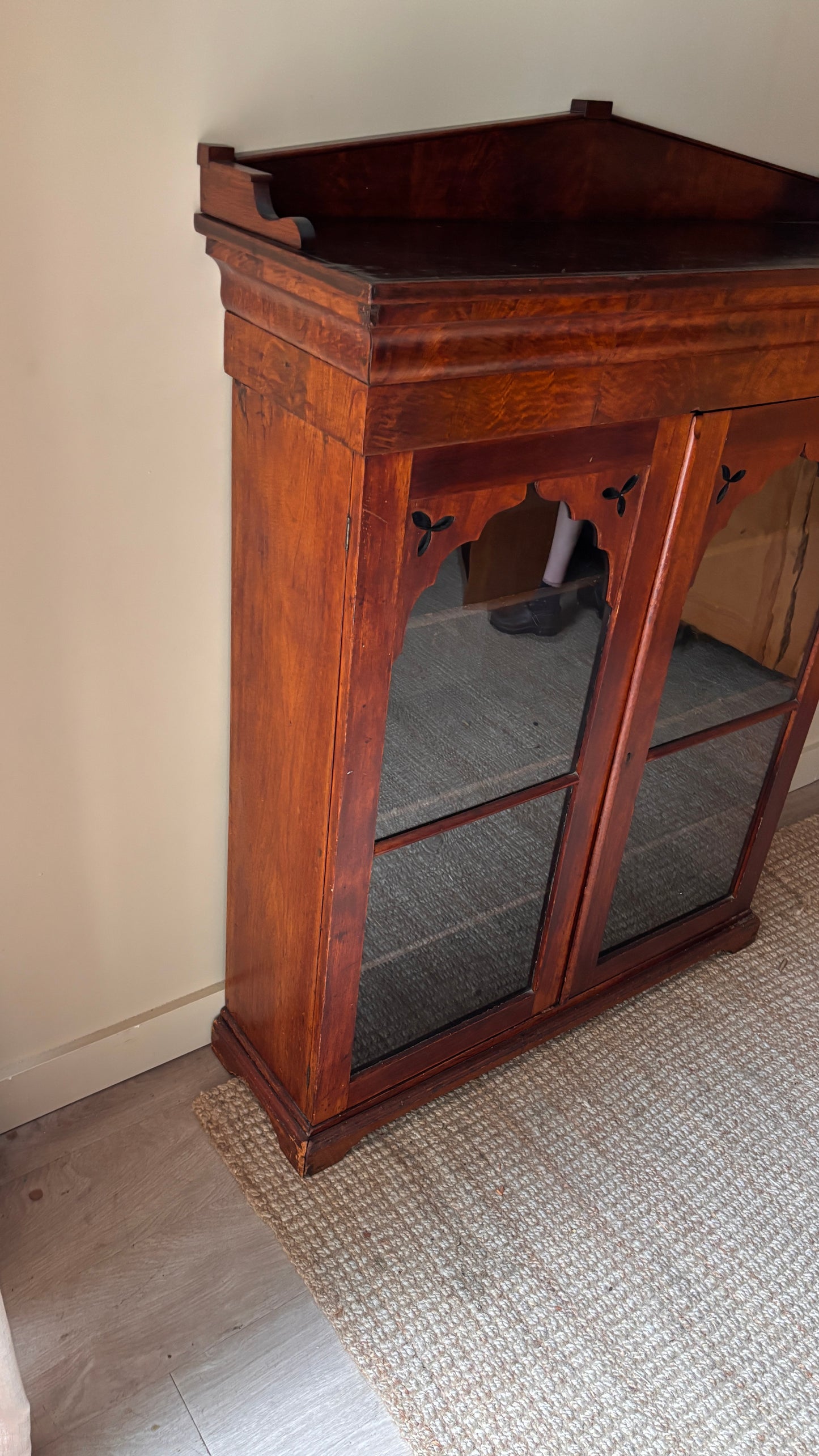 Walnut bookcase.