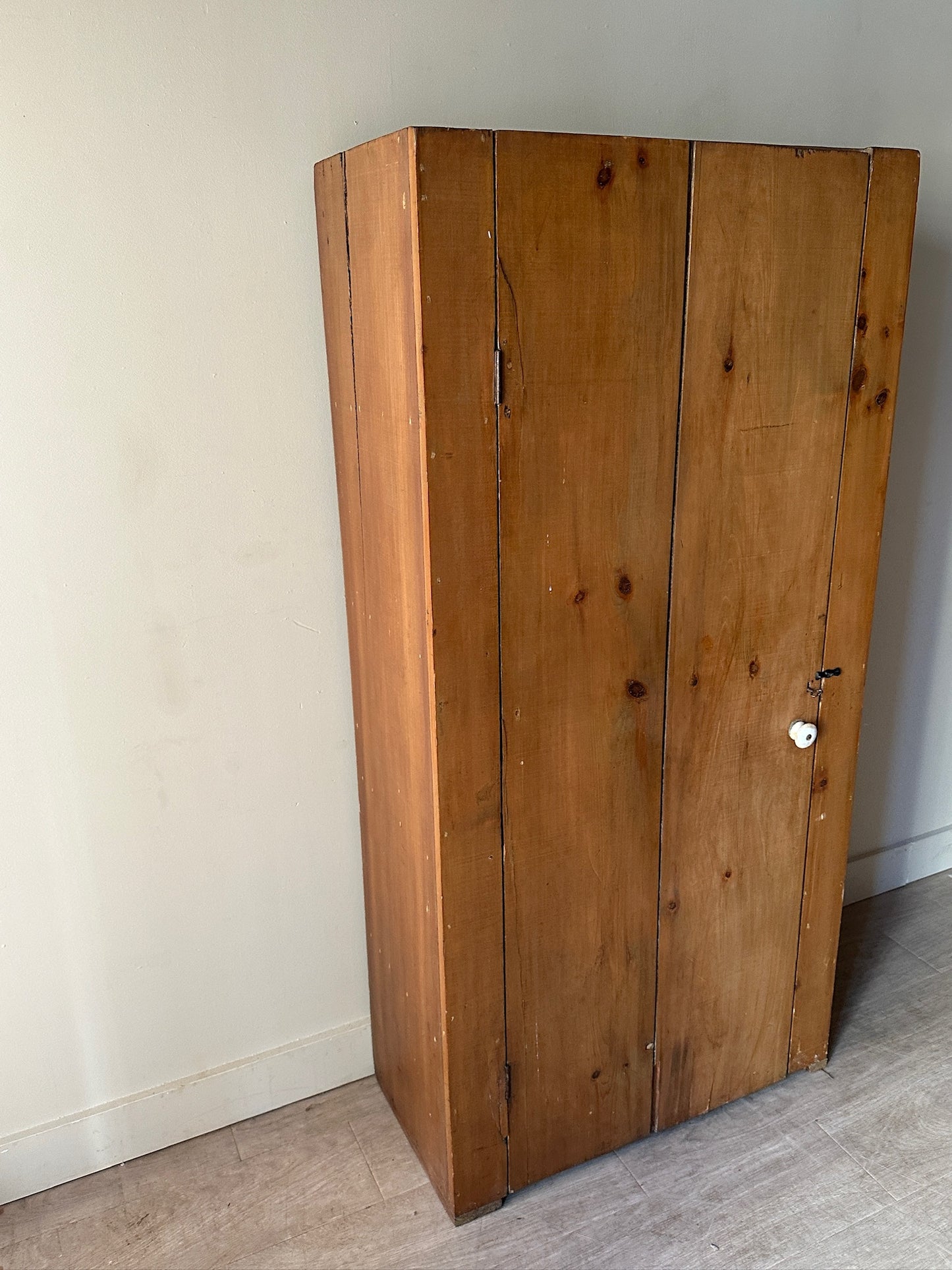 Pine wide plank cupboard