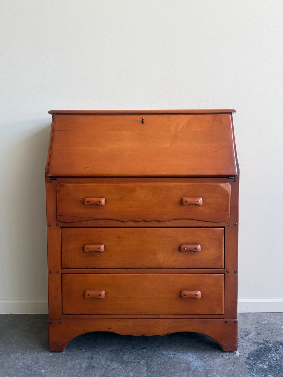 Maple secretary dresser
