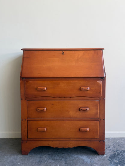 Maple secretary dresser