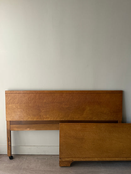 Burlwood headboard and footboard. Full.