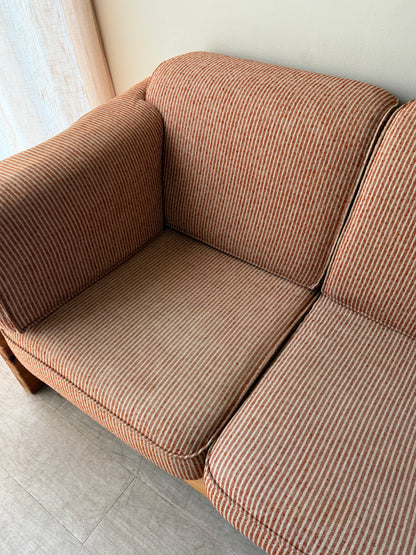 Hans Frydedal pine sofa in striped upholstery