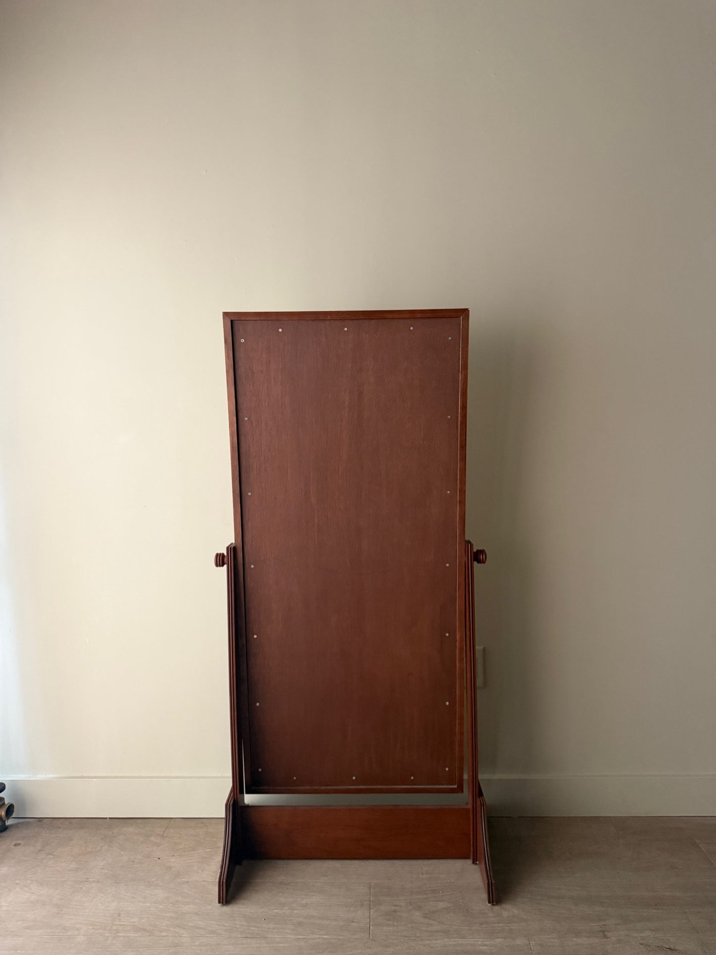 Walnut cheval mirror