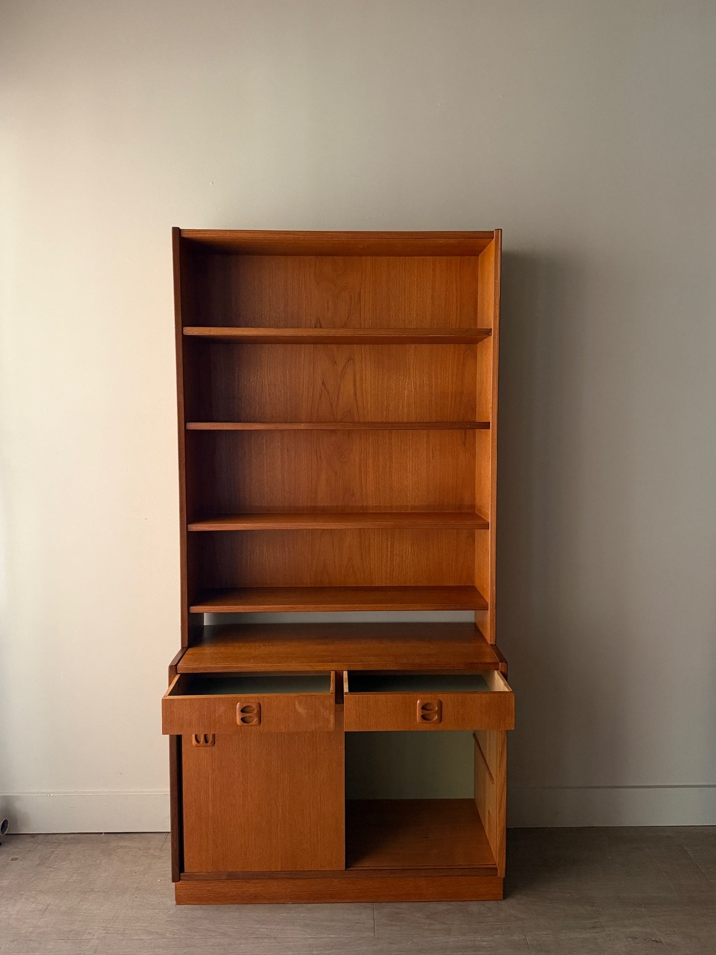 Danish teak bookcase cabinet
