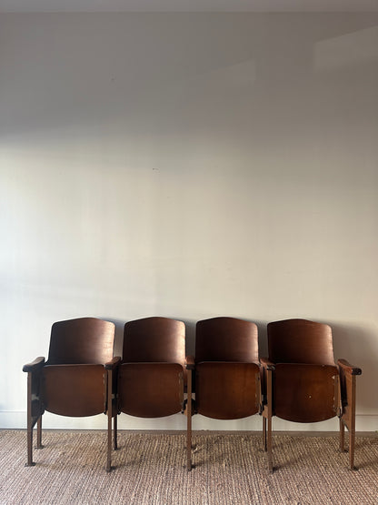 Four seat folding bench from The Strand theater in PA