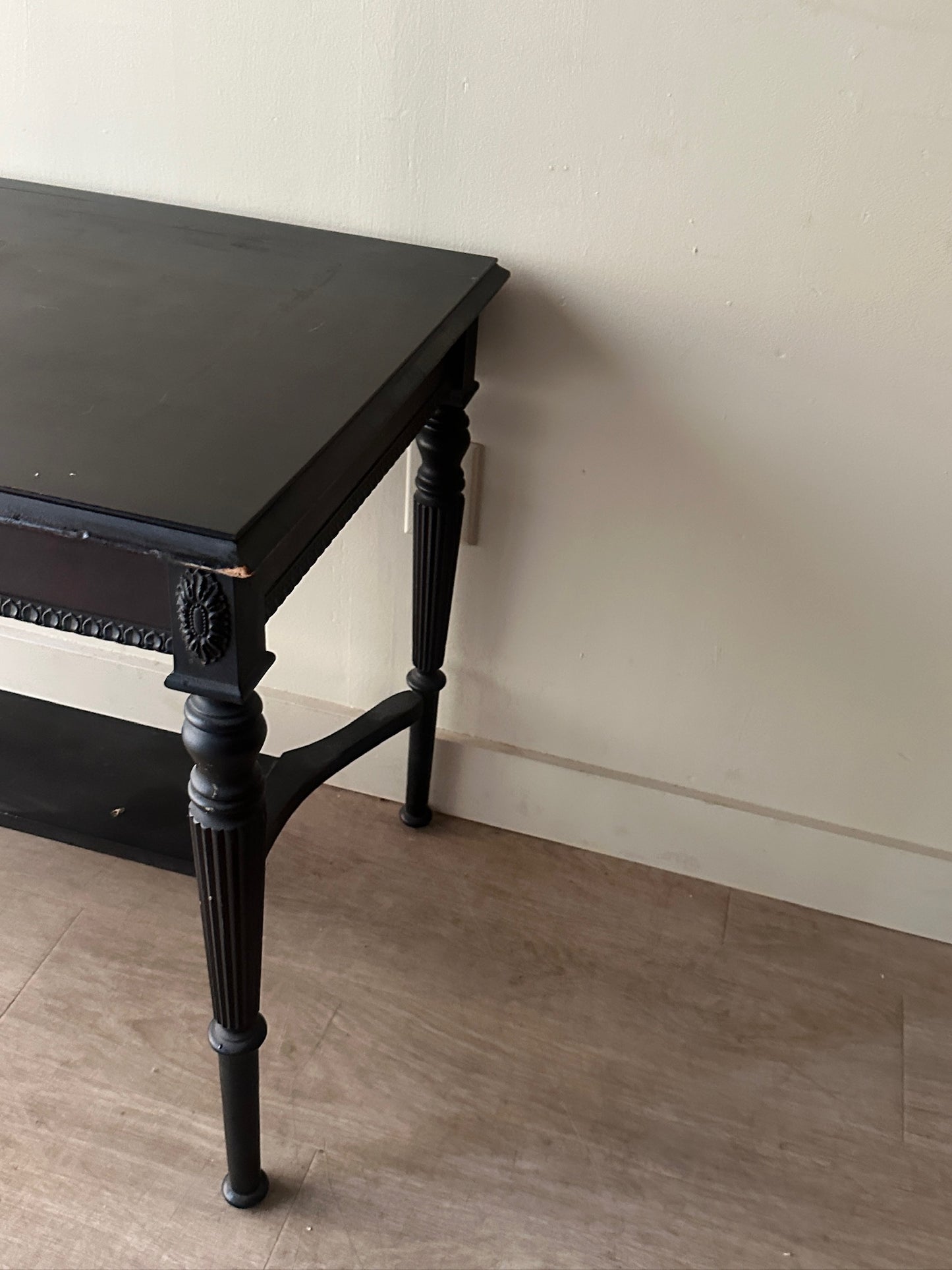 Black painted desk or console table