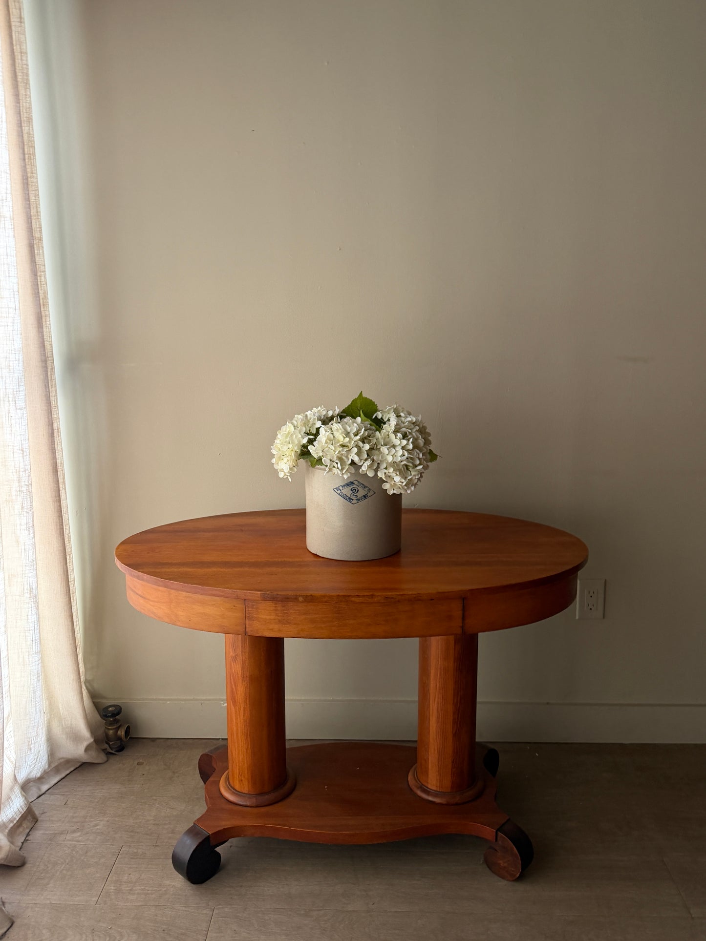Empire double pedestal library table