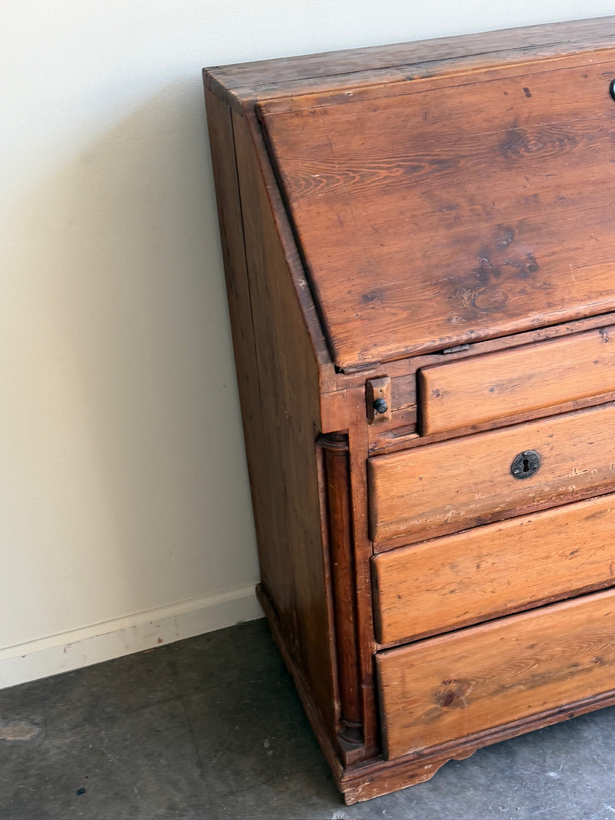 Swedish pine secretary dresser
