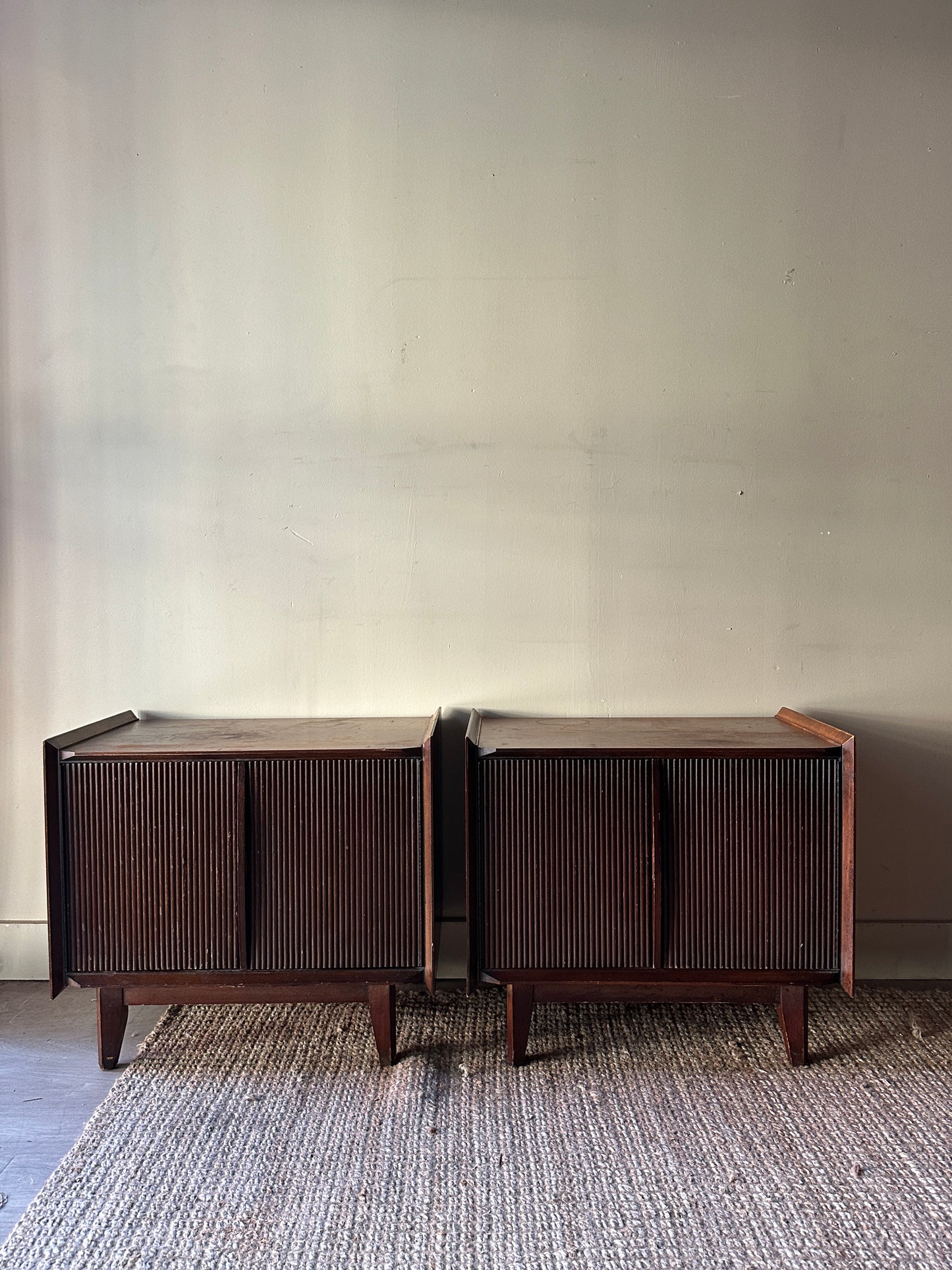 Walnut side tables. Sold individually.