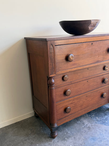 Empire walnut & mahogany dresser