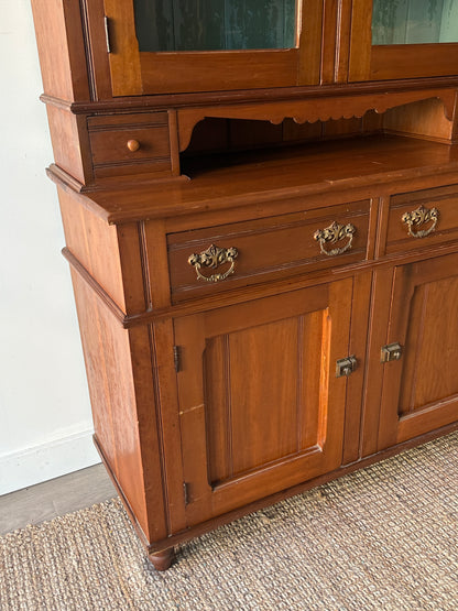 Two piece step back hutch