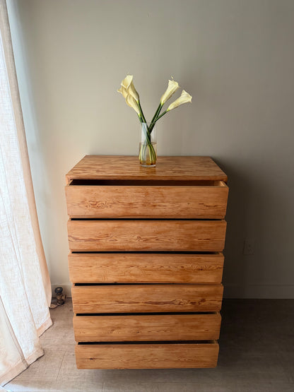 Danish pine tallboy dresser