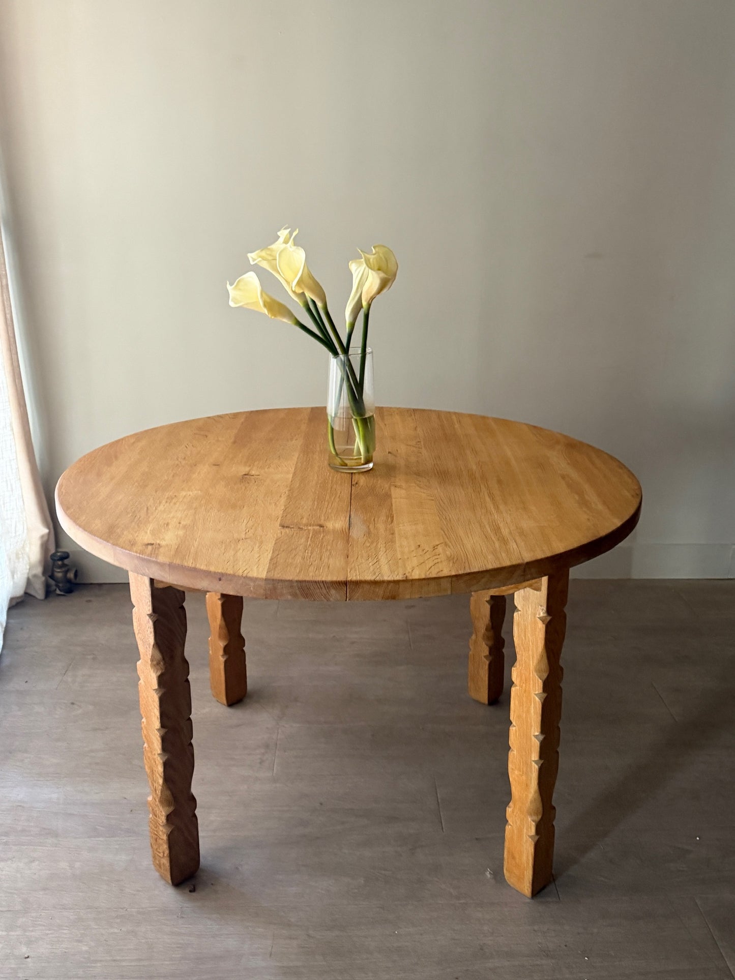 Danish oak dining table with extension